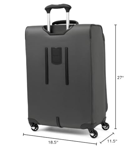 Travelpro Maxlite 5 Softside Checked Luggage Spinner, Grey, 25-Inch - color: Shadow Grey, size: Checked-Medium 25-Inch
