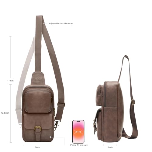 Sling Bag for Men and Women, Coffee - color: Coffee