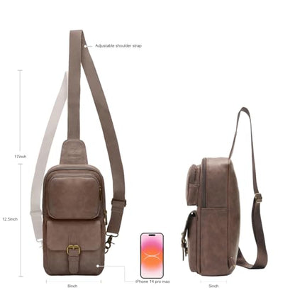 Sling Bag for Men and Women, Coffee - color: Coffee