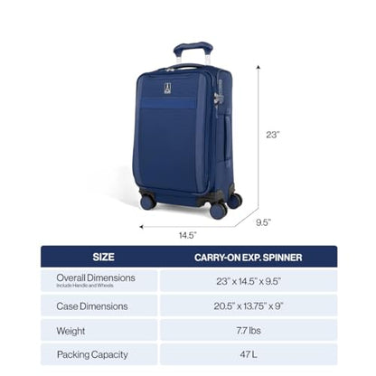 Travelpro VersaPack+ Softside Carry-On Luggage Suitcase, Green, 21-Inch - color: Desert Sage Green, size: Carry On