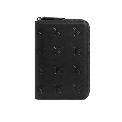 Passport Holder for Travel RFID Blocking Wallet Women Handbag Credit Cards Flight Ticket Organizer Card Holder (Black) - color: Black