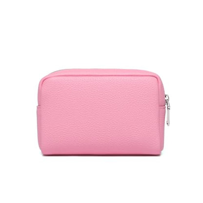 Makeup Bag for Purse Travel Cosmetic Bag (PU Azalea Pink) - color: Azalea Pink