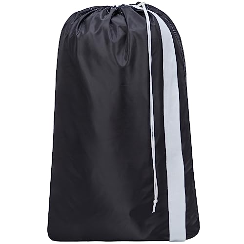 HOMEST XL Laundry Bag with Strap, Clothes Organizer for Dorm & Travel - color: (1 pack) Black