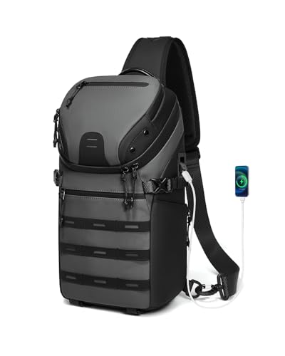 Somago Sling Crossbody Backpack Chest Bag Single Shoulder Daypack Grey - color: Grey