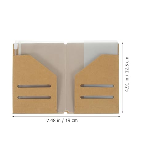 Kraft Paper Passport Holder Wallet Passport Wallet for Travel Organizer Pouch for Id Card Credit Card Ticket Documents 7.48 X 4.92 in 4 Kraft Paper 4 Pvc