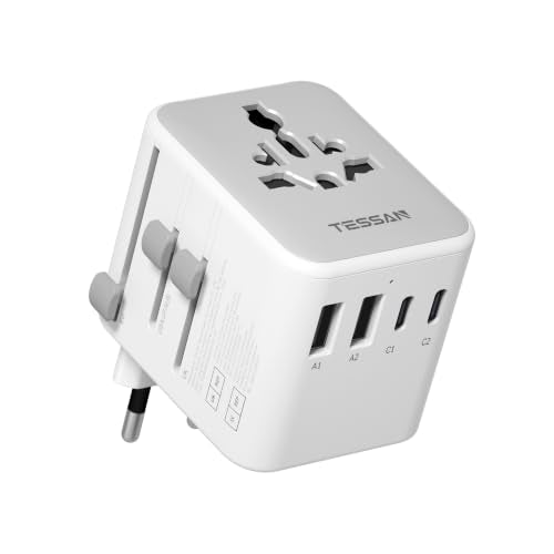 TESSAN Universal Travel Adapter, International Power Adapter - color: Grey-20W