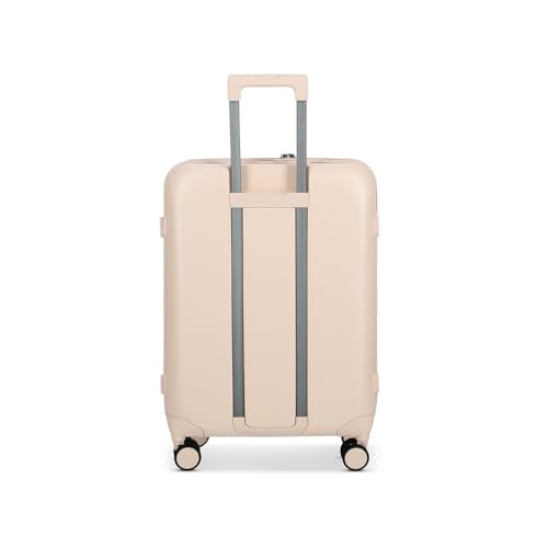ROLLINK Foldable Mono Medium Checked Suitcase 26” – Hardshell Luggage, Double Spinner Wheels, TSA Lock, Lightweight & Durable Travel Case – Scratch, Water & Impact Resistant (Shifting Sand) - color: Sand Beige, size: Medium Checked
