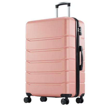 Sweetcrispy 28 Inch Checked Luggage, Suitcase with Spinner Wheels - color: Pink, size: 28 Inch
