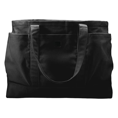 Lisa Tote | 35L | TOTE-136 Black | Everyday Utility, Versatile Gym, Beach & Market Bag, Daily Carry, Sturdy Cotton Canvas, Fits Under Airline Seat, TSA Friendly - color: The Lisa Tote (Black), size: Medium