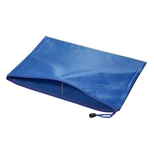 PATIKIL Waterproof Zipper File Bags 2 Pack B4 Document Storage Folders Bills Pencil Pouch for Office Travel, Blue - color: Blue