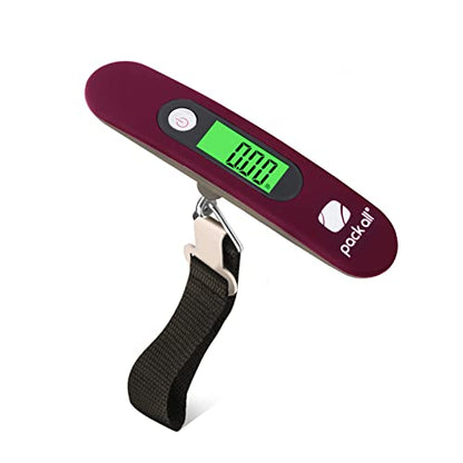 pack all Digital Luggage Scale for Travel, 110Lbs Capacity, 0.1Lb Precision - color: Red