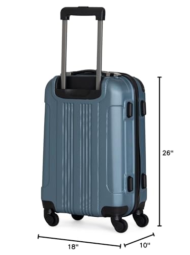 Kenneth Cole REACTION Out of Bounds Lightweight Hardshell 4-Wheel Spinner Luggage, Granite Blue, 24-Inch Checked - color: Granite Blue, size: 24-Inch Checked