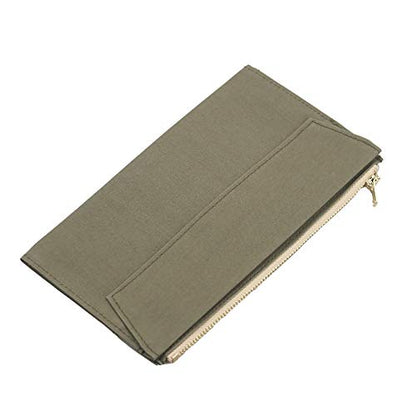 Standard Travelers Notebook Wallet Insert Pocket with 2 Elastic Bands,1 Canvas Zipper Pouch Refill for TN Accessories Kit Card Holder Storage Bag File Folder Stationery - style: Green Standard Size