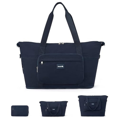 Hanke Underseat 40L Foldable Expandable Travel Tote Bag with 11 Pockets - color: Navy Blue