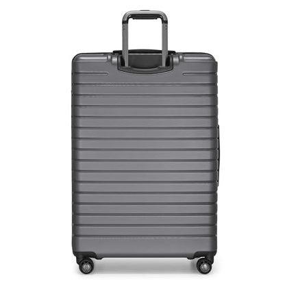 Traveler's Choice Archer Polycarbonate Hardside Spinner Luggage Set, Tie Down Straps, Grey, Checked 29-Inch - color: Grey, size: 1-Piece (Checked 29-Inch)