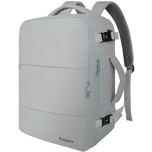 Taygeer Carry On Backpack, Womens Travel Backpack with Water Bottle Pocket - color: Elephantgray, size: Large