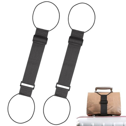 Adjustable Luggage Strap, Elastic Suitcase Add a Bag Strap with Buckle, Secure Extra Bag to Carry On Luggage for Easy Travel (Black 2Pcs) - color: Black 2Pcs