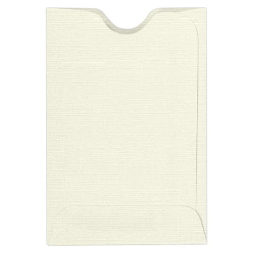 LUXPaper Credit Card Sleeves | 2 3/8" x 3 1/2" | Natural Linen | 80lb. Text | 50 Qty - color: Natural Linen, size: 50 Qty.