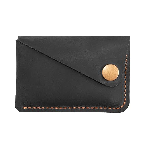 Leather Card Holder, Credit Card Wallet, Cardholder Wallet, Minimalist Wallet,Christmas Gift - color: Black