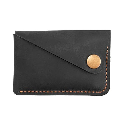 Leather Card Holder, Credit Card Wallet, Cardholder Wallet, Minimalist Wallet,Christmas Gift - color: Black