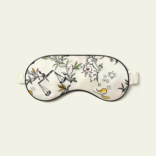 LILYSILK 1 pc 100% Silk Sleep Mask Blindfold Elastic Strap Soft and Comfortable Night Shade for Men Women Libra - color: Libra