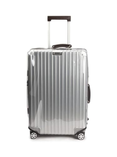 Clear PVC Luggage Cover 28",Waterproof Suitcase Protector with Zip - color: Black Trim-Upgraded Zipper, size: L(26-28inch luggage)