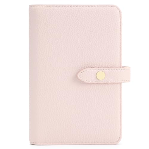 Passport Holder Cover PU Leather Travel Wallet Case RFID Blocking Travel Document Organizer for Women and Men Scandihome Series - color: Pink