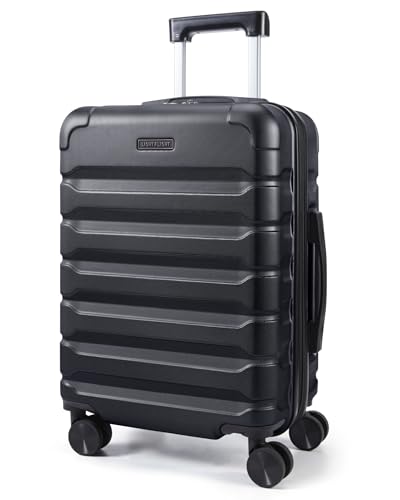 LIGHT FLIGHT Carry On Luggage 22x14x9 Airline Approved Suitcase,Black - color: Black