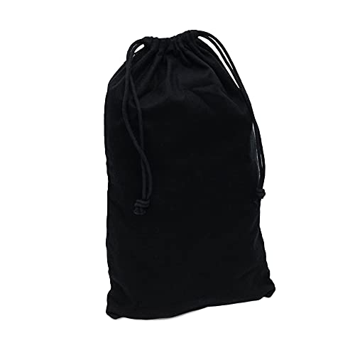 ZENPAC Cloth Bags, Black Duster Flannel Boot Storage with Drawstring Closure, Washable Breathable Cotton Fabric for Shoe, Luggage, 12.5x20.5, 2 Pack - color: Black