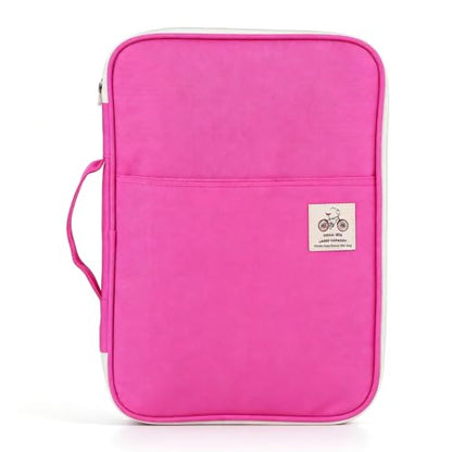 A4 Document Bags, 13.8×9.8×1.4in Multi‑Pocket File Folder Bag (Rose) - color: Rose