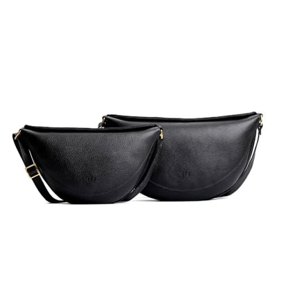 Portland Leather Goods Koala Sling Bag - Adjustable Full-Grain Leather - color: Pebbled Black, size: Large