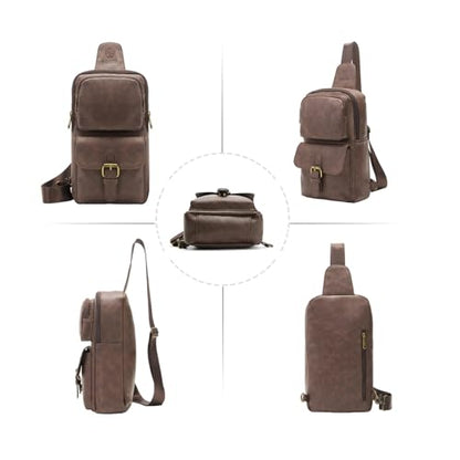 Sling Bag for Men and Women, Coffee - color: Coffee