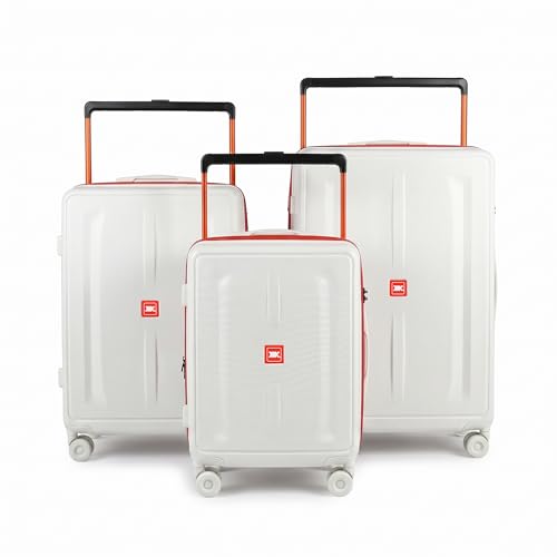 3 Piece Luggage set,Wide Handle Suitcase Set w/TSA LOCK - color: Beige, size: 3-Piece Set (20"/26"/30'')