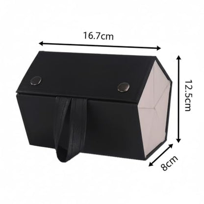 Sunglasses Organizer Case 8 Slots PU Leather Foldable Hanging Design Travel Eyewear Holder with Multiple Compartments for Glasses Storage(Black)