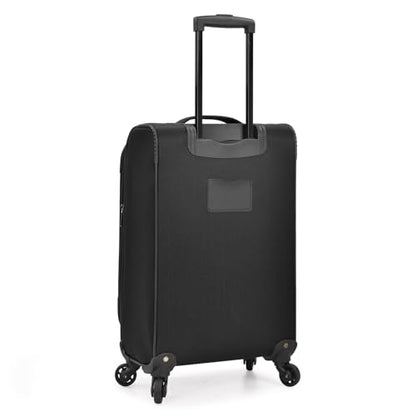U.S. Traveler Aviron Bay Expandable Softside Luggage with Spinner Wheels, Black, 2-Piece Set - color: Black, size: 2-Piece Set