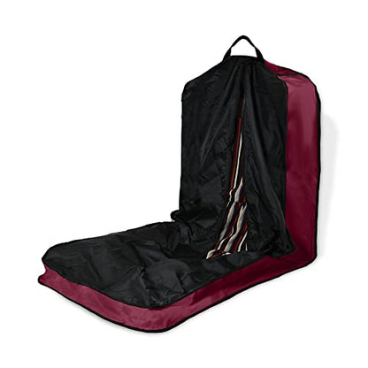 Dalix 60" Foldable Garment Bag Suits Cover Dresses w Front Pocket - color: Maroon