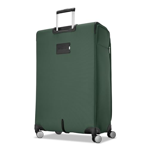 Samsonite Soft-Sided 29-Inch Lightweight Large Checked Expandable Element Suitcase: Durable, 360° Spinner Wheels, Adjustable Telescopic Handle, 2 Front & 1 Side Pocket- Deep Green - color: Bistro Green, size: 29-Inch Checked-Large