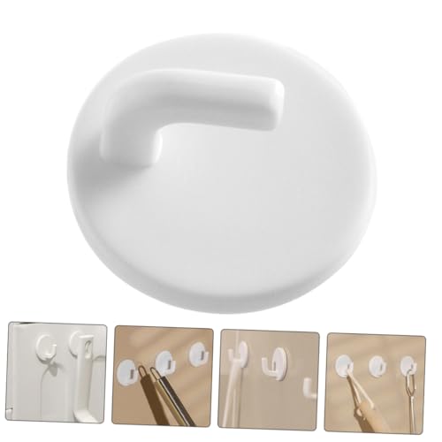 MAGICLULU 6pcs Self-Adhesive Wall Hooks for Kitchen and Bathroom Strong Adhesive Hanging Hooks for Towels Bags Keys No Drill Easy Installation for Home Organization