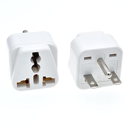 Toptekits White NEMA 6-15P Universal Plug Adapter 110-250V 15A,Universal World to North American US NEMA 6-15P Electrical Plug Adapter Converter (6-15P White) - style: 6-15P White