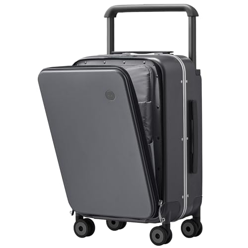mixi 20 Inch Carry On Luggage Aluminum Frame Spinner Wheels, Rock Grey - color: Rock Grey, size: 20-inch