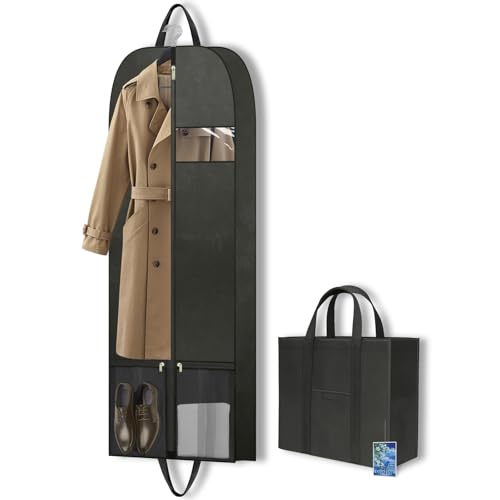 60" Dress Garment Bag with Clear Window, Long Gown Cover for Travel - size: V-G-60in-1P-1