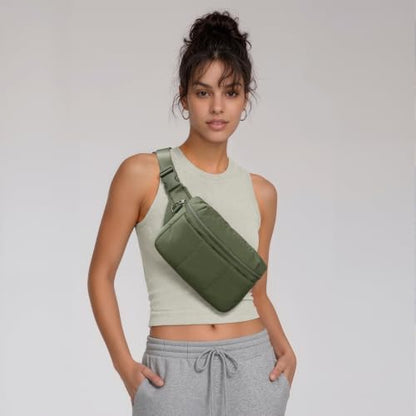 TOPEAST Waist Pack 3.5L Fanny Packs with Water Bottle Holder - color: Dark Green