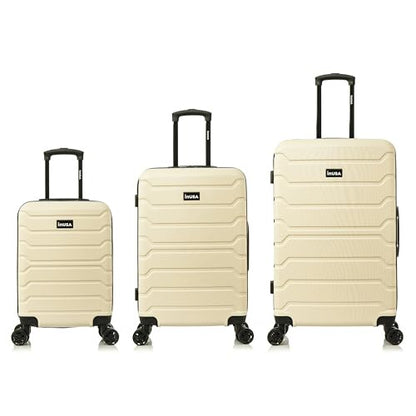 InUSA TREND 3-Piece Hardside Spinner Luggage Set 20/24/28in Durable Sand - color: Sand, size: 3-Piece Set (Carry-on, Medium, Large)