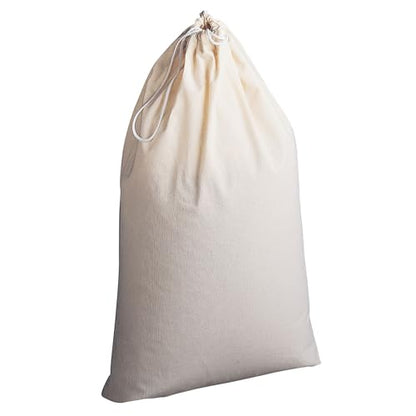 Household Essentials Cotton Laundry Bag, Large, 100% Cotton,Drawstring Top with Cord Lock,Machine Washable, 3 to 4 Load Capacity, Versatile & Compact,Breathable, Foldable,Natural, 10 Cup (Pack of 12) - style: Beige (Pack of 12)