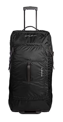 Eddie Bauer Traverse Luggage | Roller Wheels | Telescoping Handle | Travel | Vacation | Ripstop Nylon - Black, 31" - color: Black, size: 31"