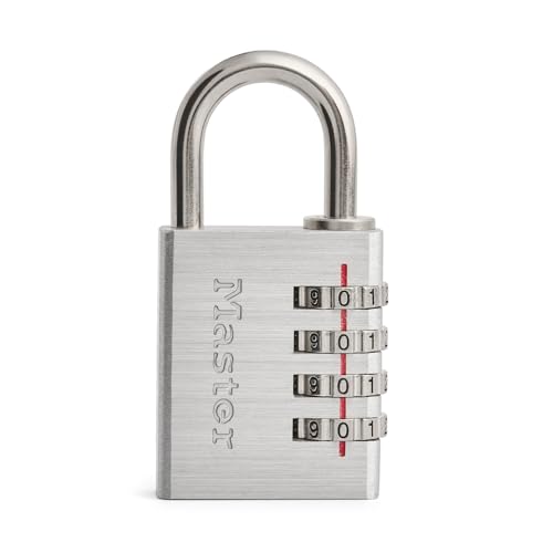 Master Lock Indoor Combination Padlock, 1-9/16-inch Wide, Silver 643D | Resettable Combination Lock For Gym Lockers, Cabinets, Indoor Storage, and School Use, Metal Body Nickel Plated Shackle - size: 1 Pack, style: Number Combo