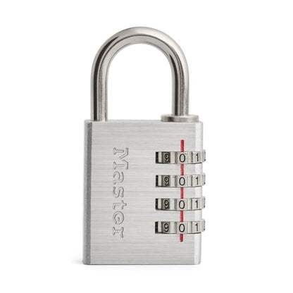 Master Lock Indoor Combination Padlock, 1-9/16-inch Wide, Silver 643D | Resettable Combination Lock For Gym Lockers, Cabinets, Indoor Storage, and School Use, Metal Body Nickel Plated Shackle - size: 1 Pack, style: Number Combo