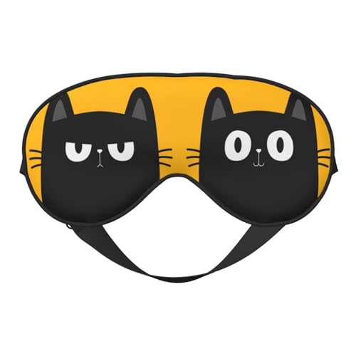Sleep Mask Big Eye Black Cat Eye Shade Light Block for Meditation - color: Black Cat With Big Eyes