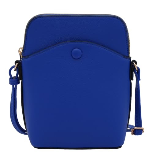 Solene Small Crossbody Bag with Gold Hardware, Mini Shoulder Purse with Adjustable Strap - color: Royal Blue
