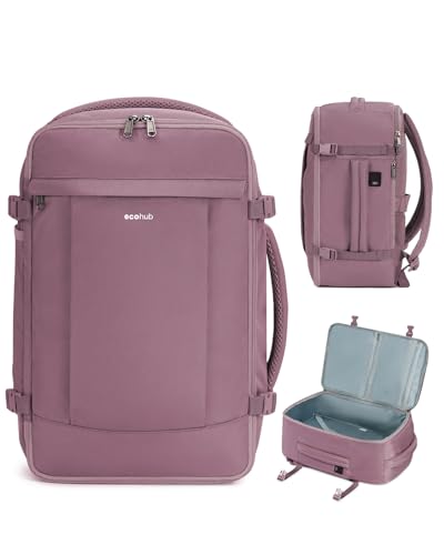 ECOHUB Travel Backpack Airlines Approved Personal Item Bag Carry On Backpack - color: Pink-2, size: 17 inch underseat